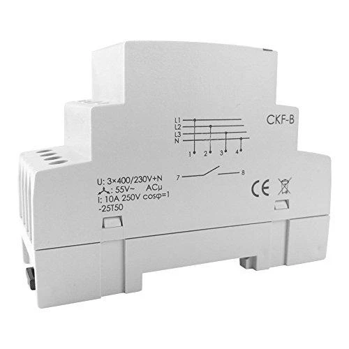 F&F Fazių gedimas ir asimetrijos sekos relė 10A 1NO 4sek 55V CKF-B