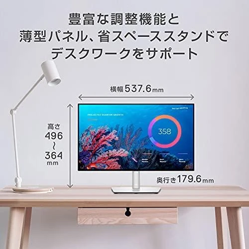 Monitorius Dell LCD U2422HE 23.8 ", IPS, FHD, 1920 x 1080, 16:9, 5 ms, 250 cd/m², Sidabrinis, HDMI jungtys