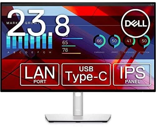 Monitorius Dell LCD U2422HE 23.8 ", IPS, FHD, 1920 x 1080, 16:9, 5 ms, 250 cd/m², Sidabrinis, HDMI jungtys