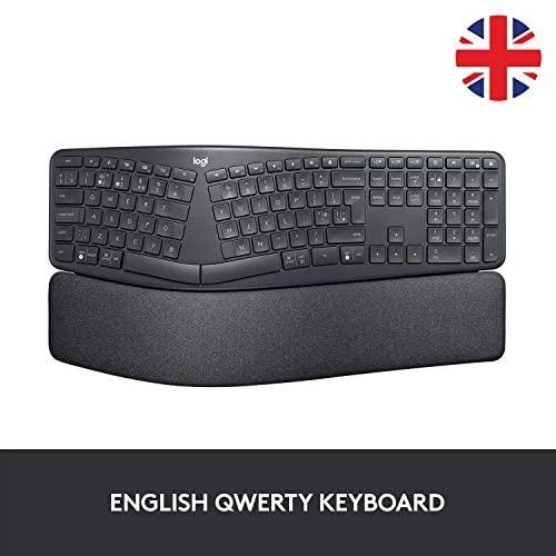 Logitech ERGO K860 belaidė klaviatūra, grafito spalvos, JAV tarptautinis išdėstymas (Qwerty)