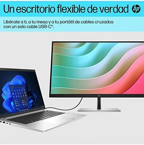 Hewlett Packard (HP) HP E27k G5 4K įkrovimo monitorius – 27 colių 3840x2160 UHD 350 nitų 60 Hz AG, IPS, USB-C(65W/15W)/HDMI/DisplayPort, 3x USB-A, garsiakalbiai, aukštis RJ-45 reguliuojamas / pakreiptas / pasukamas / pasukamas, 3 metai