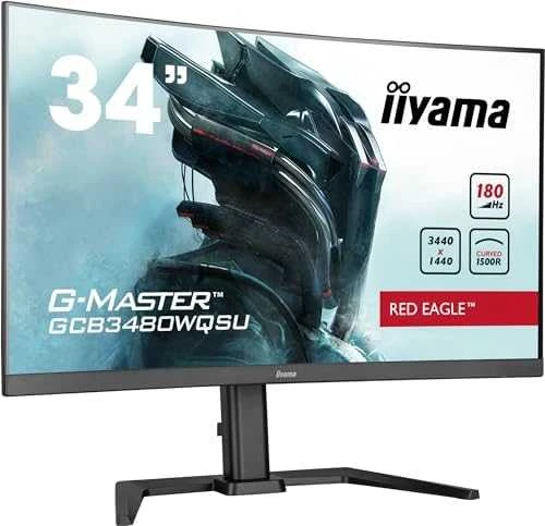 Monitorius IIYAMA GCB3480WQSU-B1 34 colių ETE VA 3440x1440 UW Curved Gaming 1500R 180Hz 21:9 420cd/m2 4ms MPRT 2xHDMI 2xDP USB-HUB 2x3.2 garsiakalbiai
