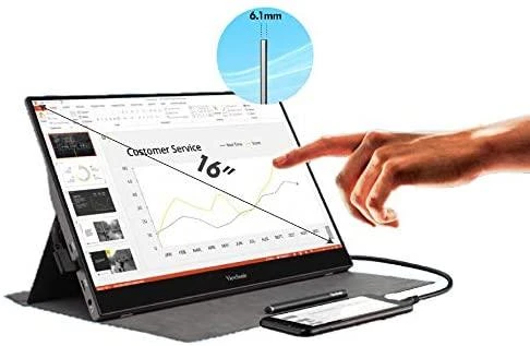Monitorius ViewSonic TD1655 - 15.6" | IPS | FHD | 6 ms | 60 Hz | Jutiklinis ekranas, Portable