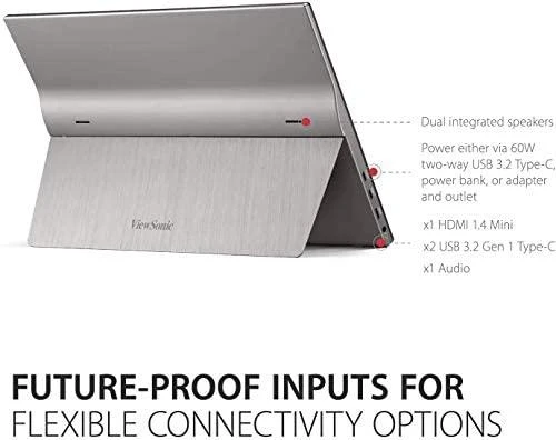 Monitorius ViewSonic TD1655 - 15.6" | IPS | FHD | 6 ms | 60 Hz | Jutiklinis ekranas, Portable