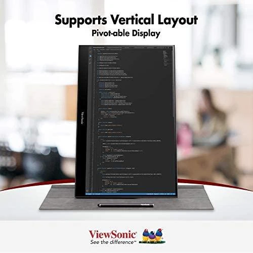 Monitorius ViewSonic TD1655 - 15.6" | IPS | FHD | 6 ms | 60 Hz | Jutiklinis ekranas, Portable