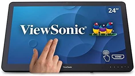Monitorius ViewSonic 24" 16:9 (23,6") 1920 x 1080, SuperClear® VA, 10 taškų, PCAP su 200 nitų (lietimo modulis), VGA, HDMI, DisplayPort, 2 USB, garsiakalbiai, knygų stendo stilius