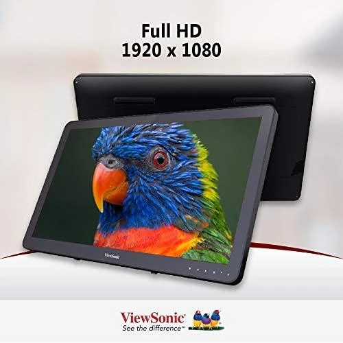 Monitorius ViewSonic 24" 16:9 (23,6") 1920 x 1080, SuperClear® VA, 10 taškų, PCAP su 200 nitų (lietimo modulis), VGA, HDMI, DisplayPort, 2 USB, garsiakalbiai, knygų stendo stilius