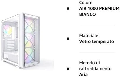 Montech AIR 1000 Premium, Midi-Tower, Tempered Glass - baltos spalvos