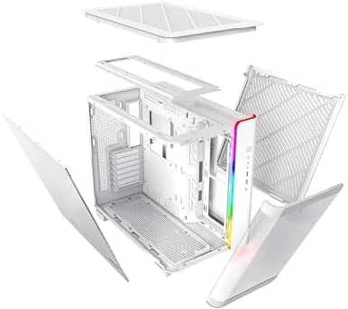 „Montech KING 95 Midi-Tower“, grūdinto stiklo, ARGB – baltos spalvos