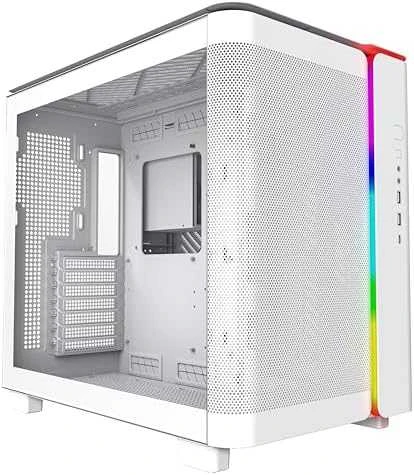 „Montech KING 95 Midi-Tower“, grūdinto stiklo, ARGB – baltos spalvos