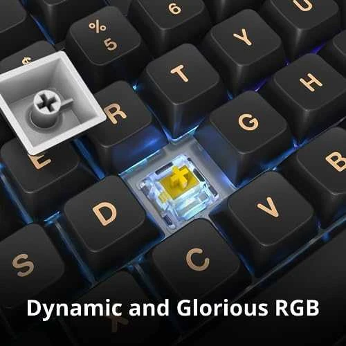 Montech MKey TKL Darkness Klaviatūra žaidimams – Gateron Pro 2.0 Geltona (US išdėstymas)