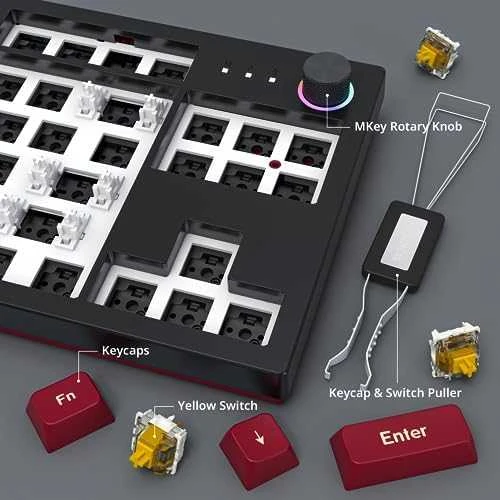 Montech MKey TKL Darkness Klaviatūra žaidimams – Gateron Pro 2.0 Geltona (US išdėstymas)