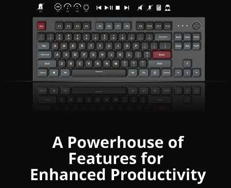 Montech MKey TKL Darkness Klaviatūra žaidimams – Gateron Pro 2.0 Geltona (US išdėstymas)