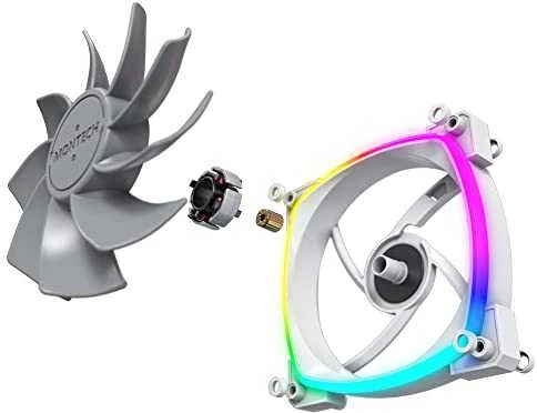 Montech RX120 PWM ARGB Reverse korpuso ventiliatorius – 120mm, baltos spalvos