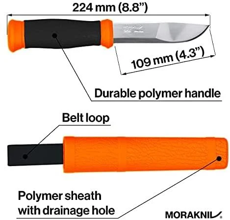 Morakniv® 2000 Hi-Vis oranžinis peilis