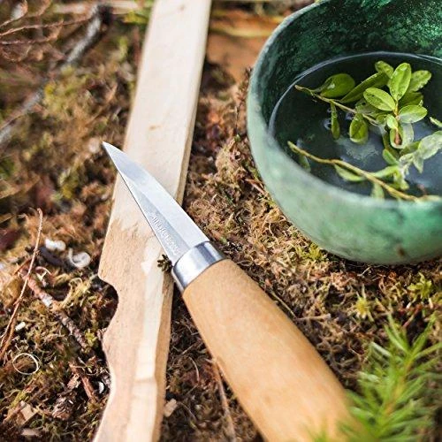 Medžio drožinėjimo peilis Morakniv® 120, tiesus, geležtė 60x2,7mm. Laminuotas plienas, beržinė rankena