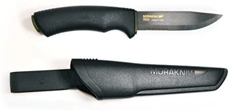 Morakniv Drožinėjimo peilis Mora Junior su metaline piršo apsauga. Laminuoto plieno geležtė 76mm*2mm, lakuota beržinė rankena