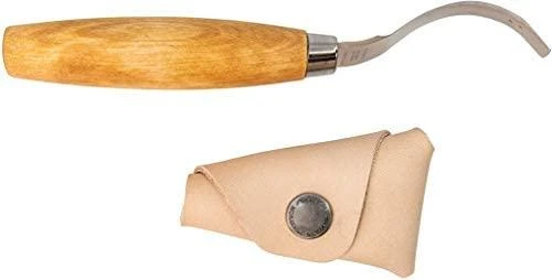 Šaukštų drožinėjimo peilis Morakniv® 163, lenkta geležtė 70x2,5mm. 25mm vidinis skersmuo. Dvigubi ašmenys, beržinė rankena