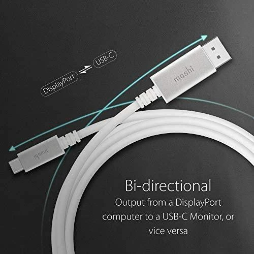 Moshi USB-C į DisplayPort 1,5 m, 5K (baltas) laidas