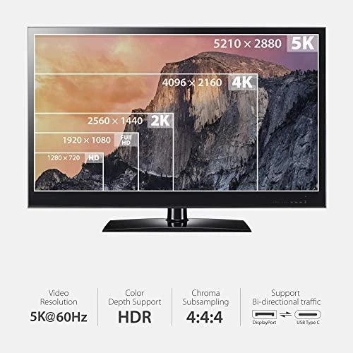 Moshi USB-C į DisplayPort 1,5 m, 5K (baltas) laidas