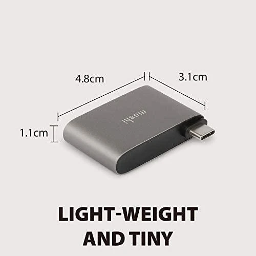 Moshi USB-C dvigubas USB-A adapteris, titano pilkas