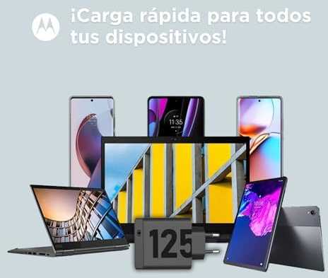 Motorola TurboPower kelioninis įkroviklis USB-C 125W su USB-C/USB-C kabeliu juodos spalvos