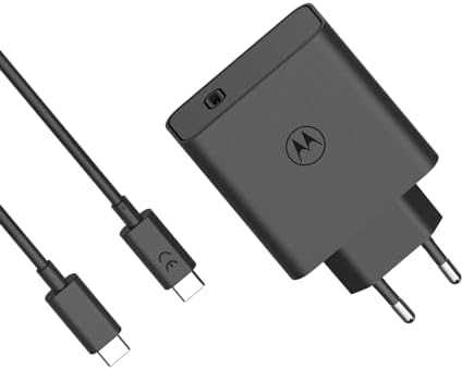 Motorola TurboPower kelioninis įkroviklis USB-C 125W su USB-C/USB-C kabeliu juodos spalvos