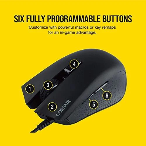 Corsair Harpoon RGB PRO FPS/MOBA Pelė žaidimams, Juodas, 12000 DPI, Optinė