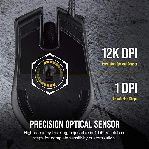 Corsair Harpoon RGB PRO FPS/MOBA Pelė žaidimams, Juodas, 12000 DPI, Optinė