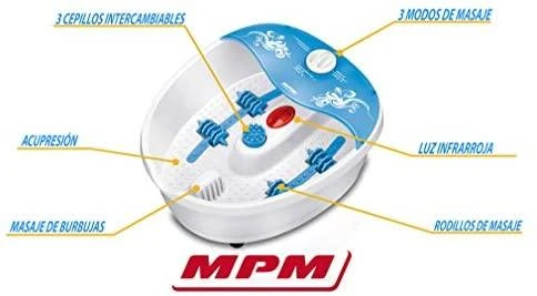 Masažinė pėdų vonelė MPM MMS-01, Baltos/Mėlynos spalvos