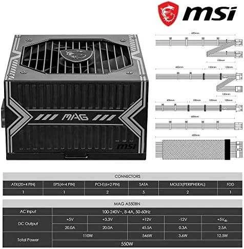 Maitinimo blokas MSI MAG A550BN, 550 W