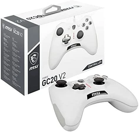 Žaidimų pultelis MSI Force GC20 V2, baltos spalvos
