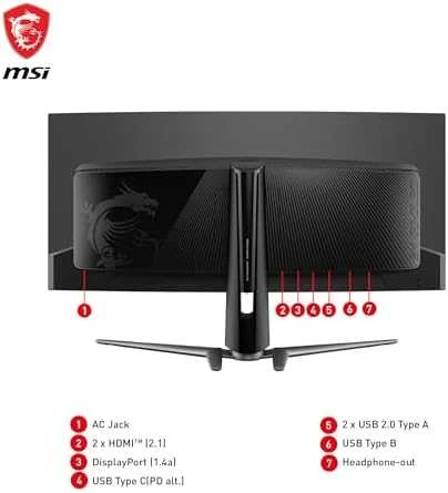 Žaidimų monitorius MSI MAG 341CQP, 34" UWQHD (3440x1440) QD-OLED lenktas, 21:9, 175Hz, 0.03ms, HDR