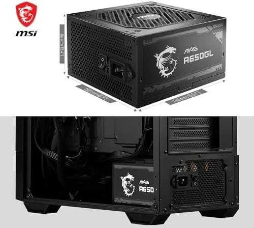 Maitinimo šaltinis MSI MAG A650GL / 80 Plus Gold / 650W