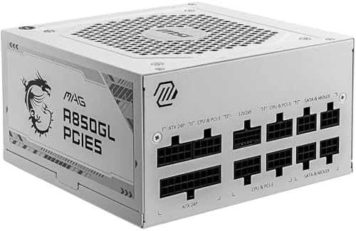 MSI Maitinimo šaltinis MAG A850GL PCIE5 WHITE / 80 PLUS Gold / 850W / Active PFC