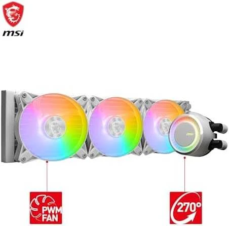 MSI MAG CoreLiquid E360 balti RGB ventiliatoriai