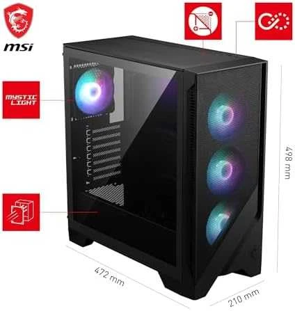 Kompiuterio korpusas MSI MAG FORGE 320R AIRFLOW, Micro Tower, Permatomas