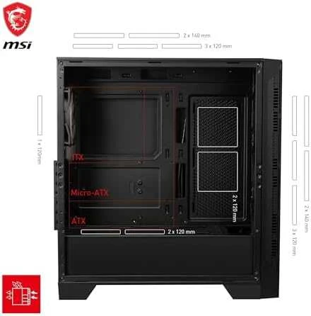 Kompiuterio korpusas MSI MAG FORGE 320R AIRFLOW, Micro Tower, Permatomas