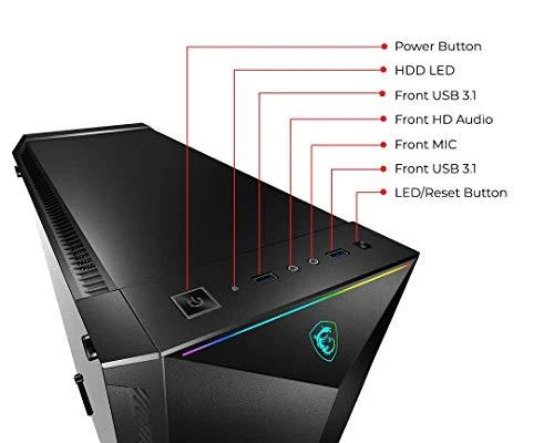 MSI MPG GUNGNIR 100 PC dėklas, Mid-Tower, USB 3.1, Juodas