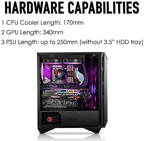 Kompiuterio korpusas MSI MPG GUNGNIR 110R/Mid Tower/Juodas