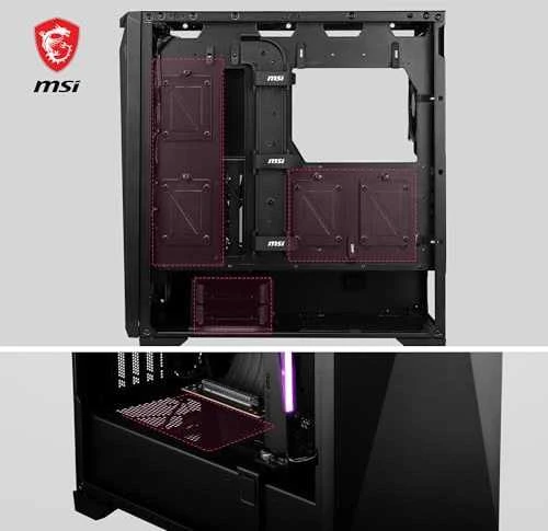 MSI | Kompiuterio korpusas | MPG GUNGNIR 300P AIRFLOW | Šoninis langas | Juodas | Vidutinio dydžio bokštas | ATX