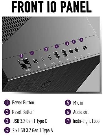 MSI MPG SEKIRA 100P Vidutinis bokštas 2xUSB 3.0 1xType C 4x120mm Juodas Ventiliatoriaus grūdinto stiklo langas