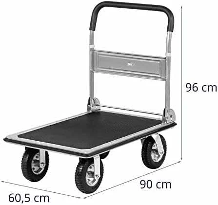 MSW Rankinis sulankstomas sandėlio platforminis vežimėlis, 1 šonas, iki 300 kg, 80 x 60 cm