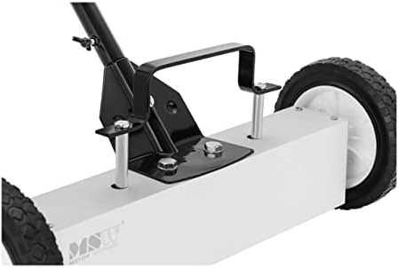 MSW Magnetinė šluota nagų drožlių rinkimui ant ratukų, plotis 45 cm