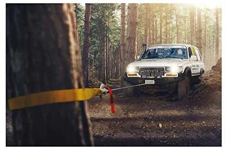 MSW Visureigio automobilio gervė su nuotolinio valdymo pulteliu, 15 m lynas, 2040 kg skriemulys + 4 T blokas