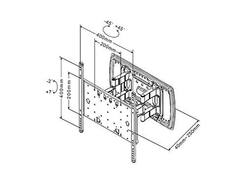 Laikiklis Multibrackets Daugiafunkciniai laikikliai MB SLIM TILT&TURN HD 52KG MAX.400X400