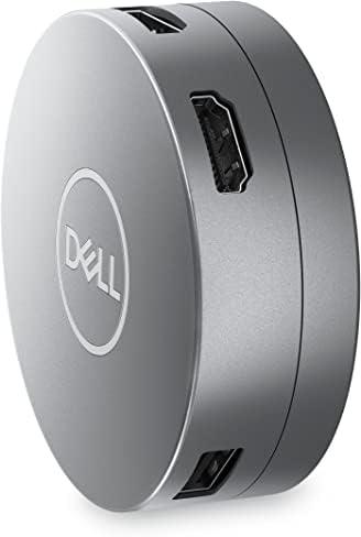 DELL 6 viename USB-C daugiaprievadis adapteris – DA305, laidinis, USB 3.2 Gen 2 (3.1 Gen 2) Type-C, 10, 100, 1000 Mbit/s, sidabrinis, 3840 x 2160 pikselių, Dell