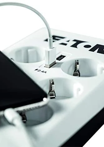 Eaton PB6UD viršįtampių ribotuvas 6 AC išvestis(ys / čių) 220 - 250 V Juoda, Balta 1,5 m