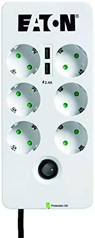Eaton PB6TUD viršįtampių ribotuvas 6 AC išvestis(ys / čių) 220 - 250 V Juoda, Balta 1,5 m