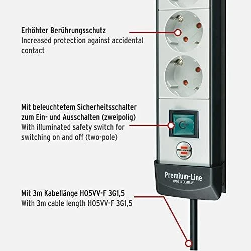 Buitinis ilgintuvas BRENNENSTUHL PREMIUM, 4 vietų, 5 m